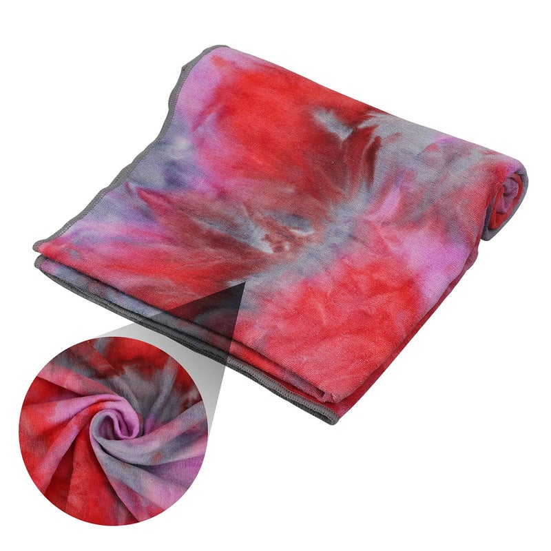 Pefi Yoga Towels , Non Slip Hot Yoga Towel Skidless Waffle Texture, 100% Absorbent Odorless Microfiber Yoga Blanket, Standard Sized 24 inchx72 inch Mat Towel (Pink & Red)1 - Image 4